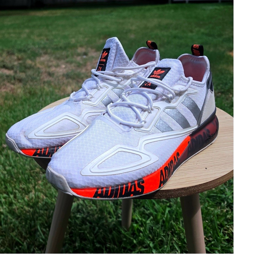 Adidas ZX 2K Boost White Solar Red Mens Sneakers FX7030 Size 13